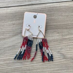 Beaded Triangle Dangle Earrings